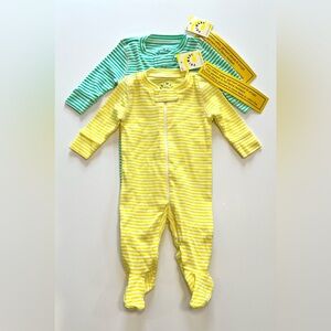 Primary Baby Organic Cotton Sleeper Size Newborn - 2 pack